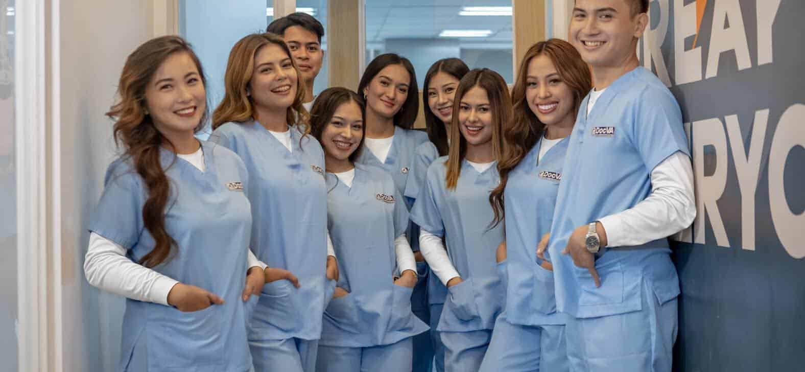 The DocVA virtual medical assistant team together at the DocVA office