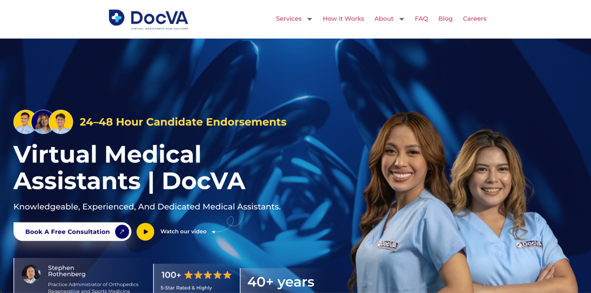 DocVA virtual medical receptionist support for healthcare practices