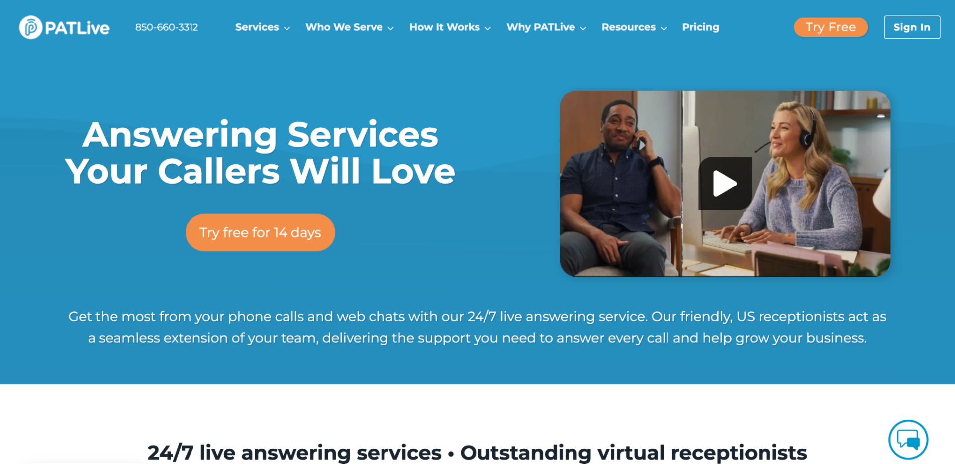 PATLive live answering and virtual receptionist services for healthcare practices