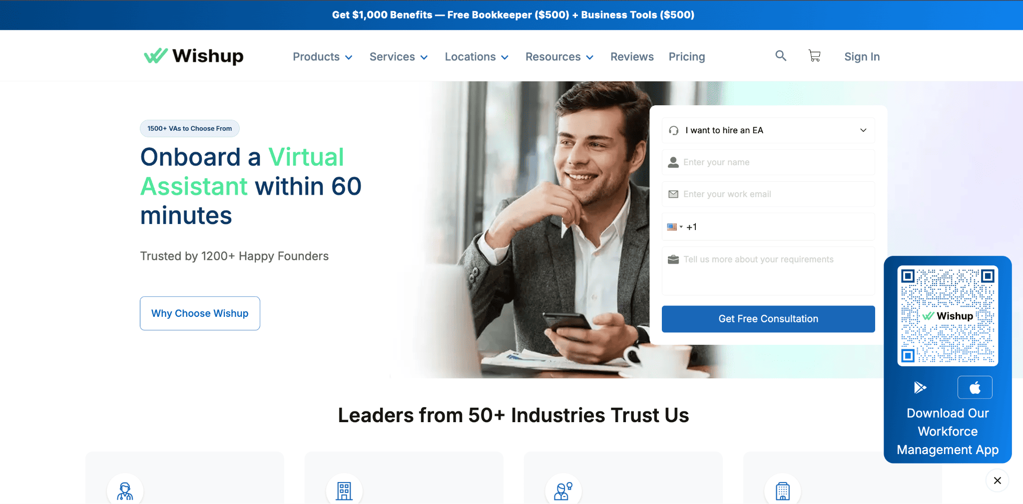 Wishup remote medical assistant company